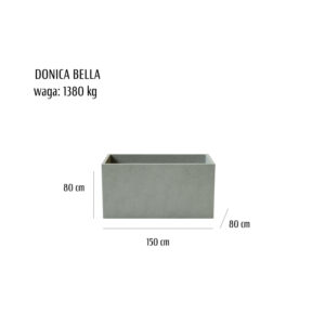 bella 150x80x80 tc sklep 300x300 - Donica betonowa ogrodowa Bella 150x80x80 Beton architektoniczny<br>Donica klasy premium